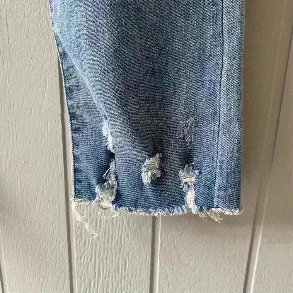 Judy Blue Slim Fit Destroyed Hem Straight Leg Denim 7 - Picture 8 of 15